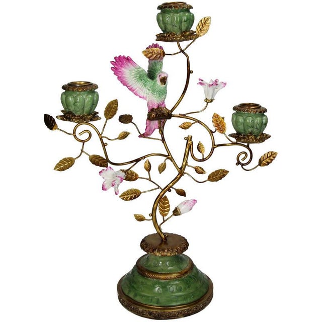 Bougeoir Oiseau en Polyresine Multicolore 26x13x37 cm – Décoration Intérieure