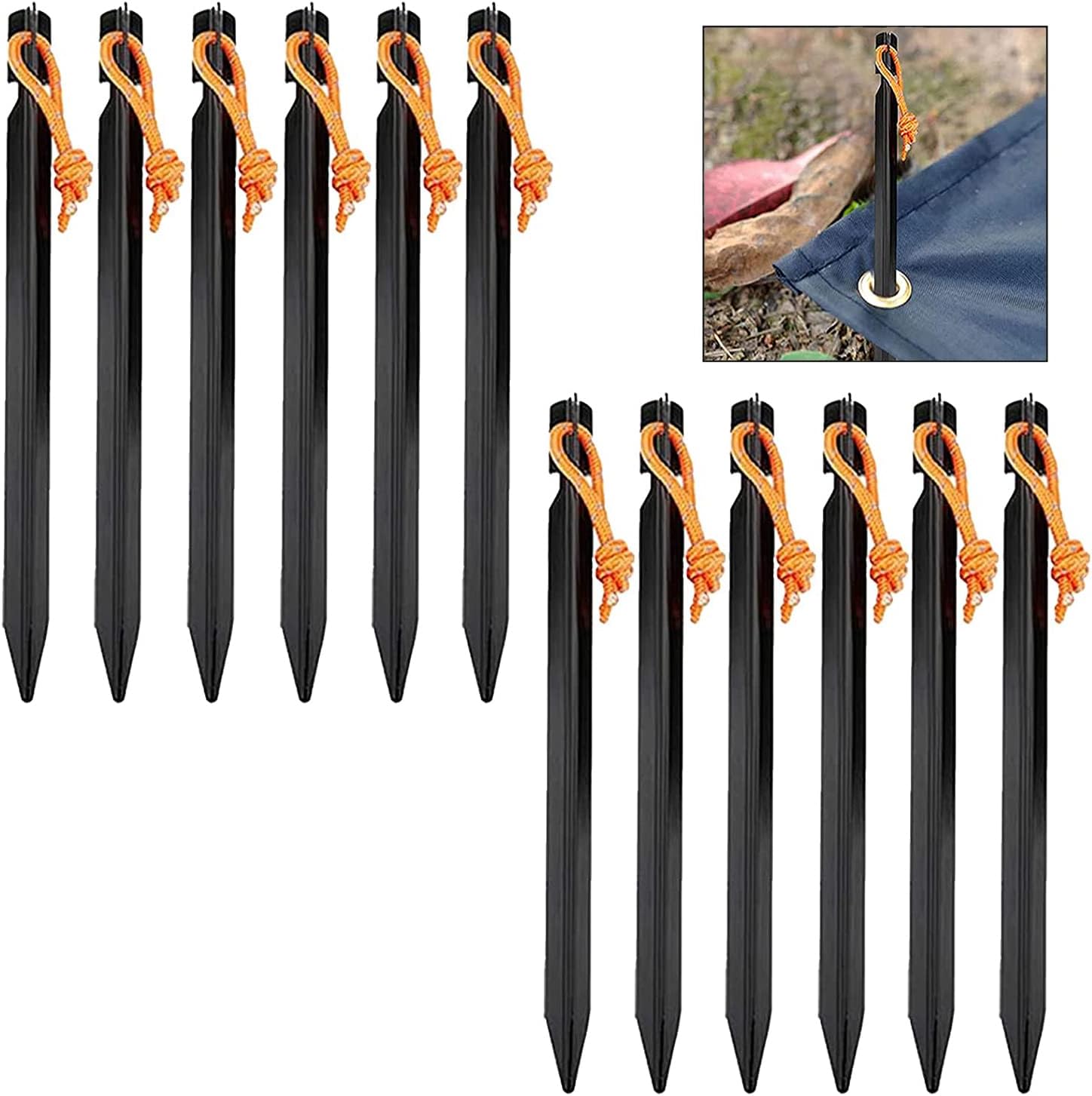 Estacas De Metal Resistentes For Tienda De Campaña (paquete De 4, 8, 12
