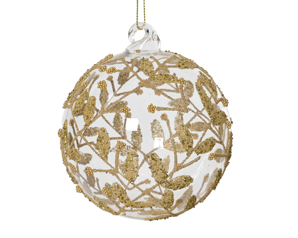 Boule de Noël transparente or champagne | Verre | Made in Europe