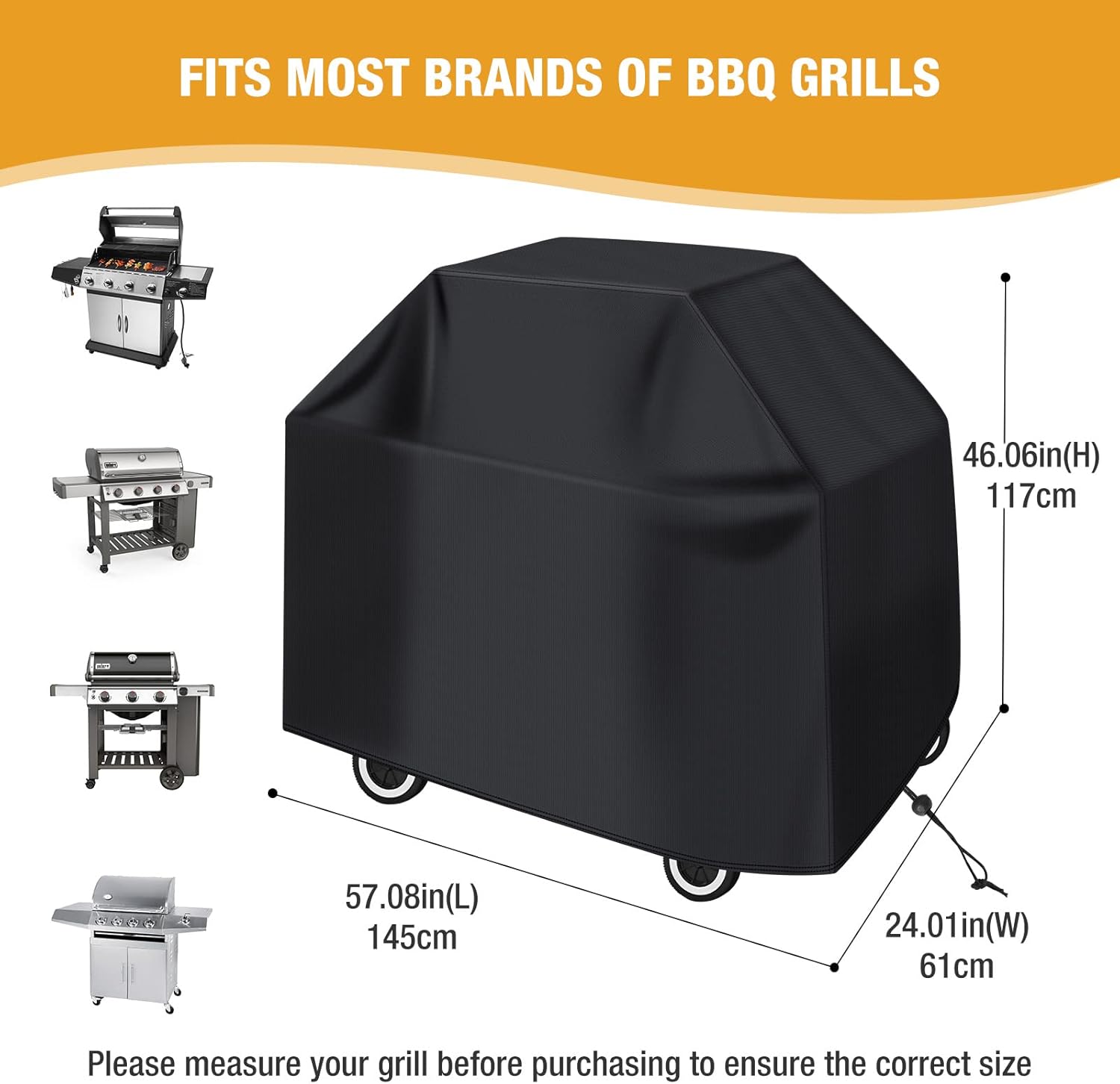 Lohey Copertura Barbecue, Impermeabile Telo Protettivo Per BBQ Grill Antivento, Resistente Agli