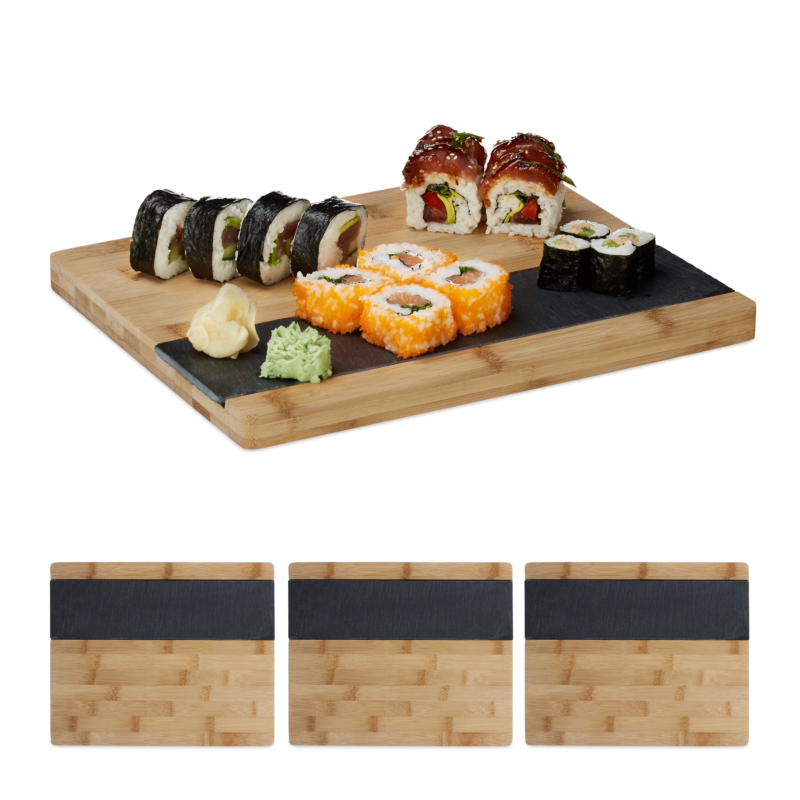 Plateau en ardoise 38 x 25 cm avec stylo à craie, plateau de service en ardoise naturelle, plateau de service en ardoise avec poignées, pour servir et écrire