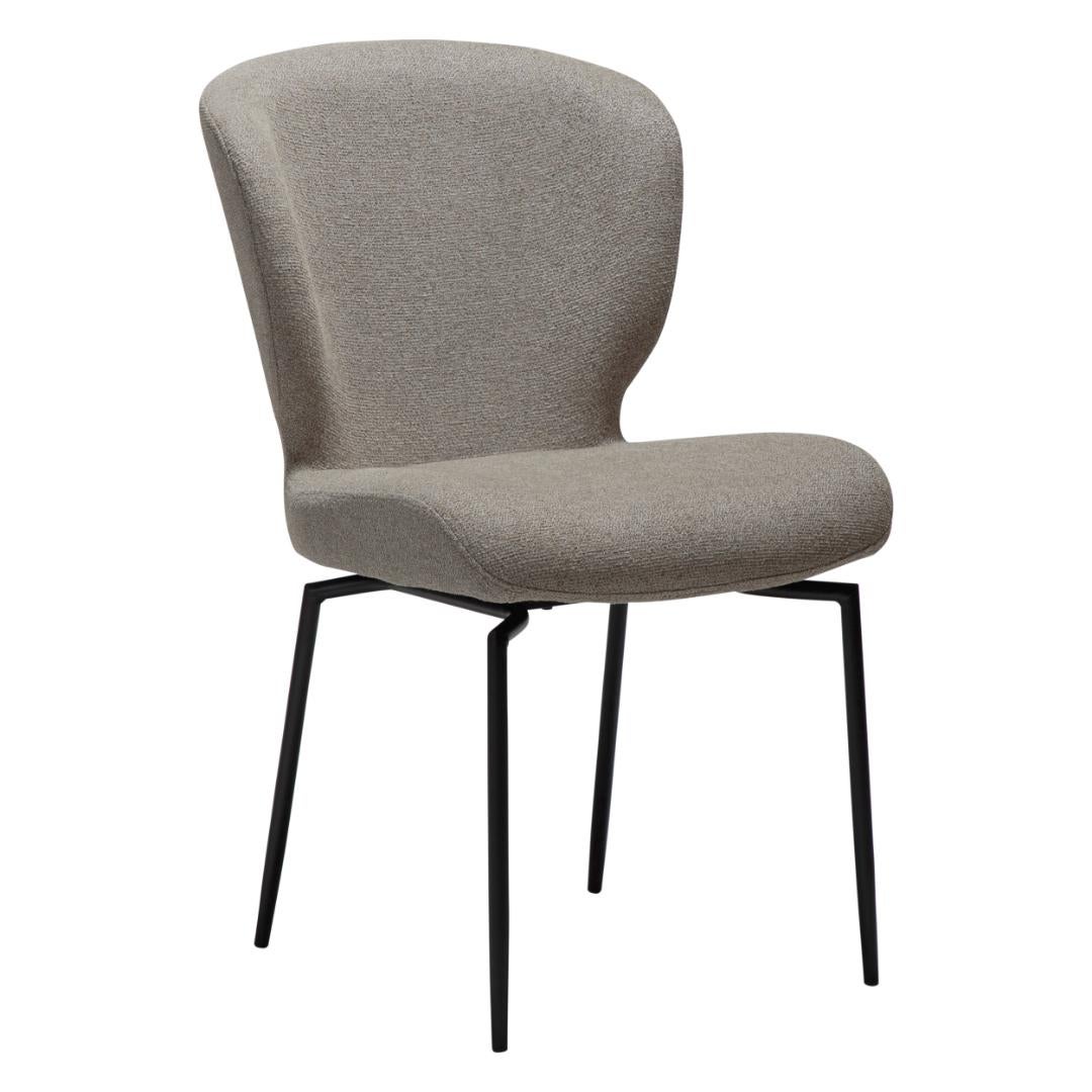 Glory Dan-Form krzesło stołowe nogi obrotowe bouclé jasnobrązowy.