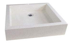 Ondée - Vasque En Terrazzo 60x40 Crème - Timbre