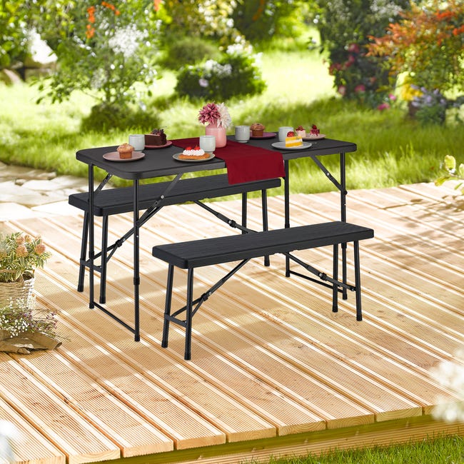 Tavolo Campeggio Tavolino Da Picnic Giardino Pieghevole In Alluminio - Foto 6