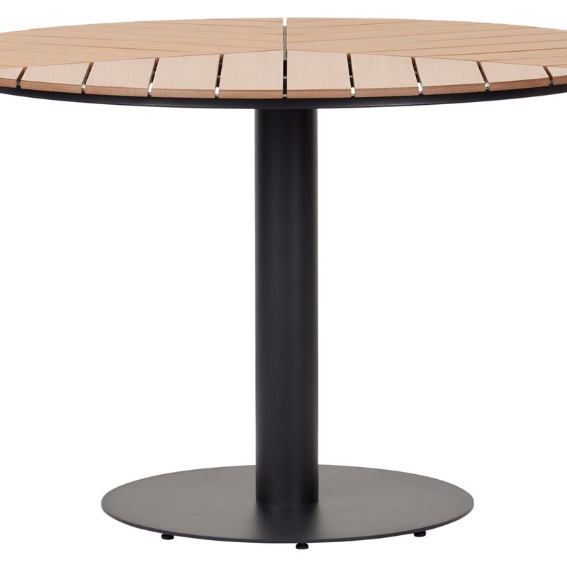 Hector stół ogrodowy Ø113 cm czarny, tek jesion.