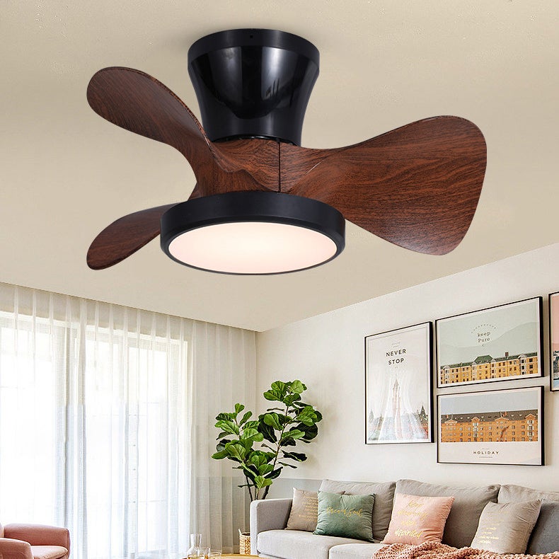 Ventilatore da soffitto in legno con luce LED , silenzioso, 3