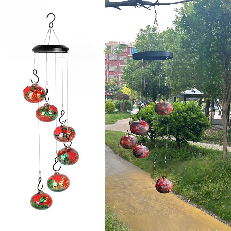 Wiszący karmnik dla kolibrów na zewnątrz, karmnik dla ptaków, dekoracja ogrodowa [czerwony]