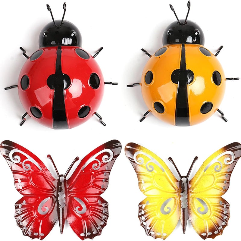 Metalowy motyl do ogrodu, dekoracja ścienna na zewnątrz, dekoracja ścienna z kwiatami na patio lub do ogrodu