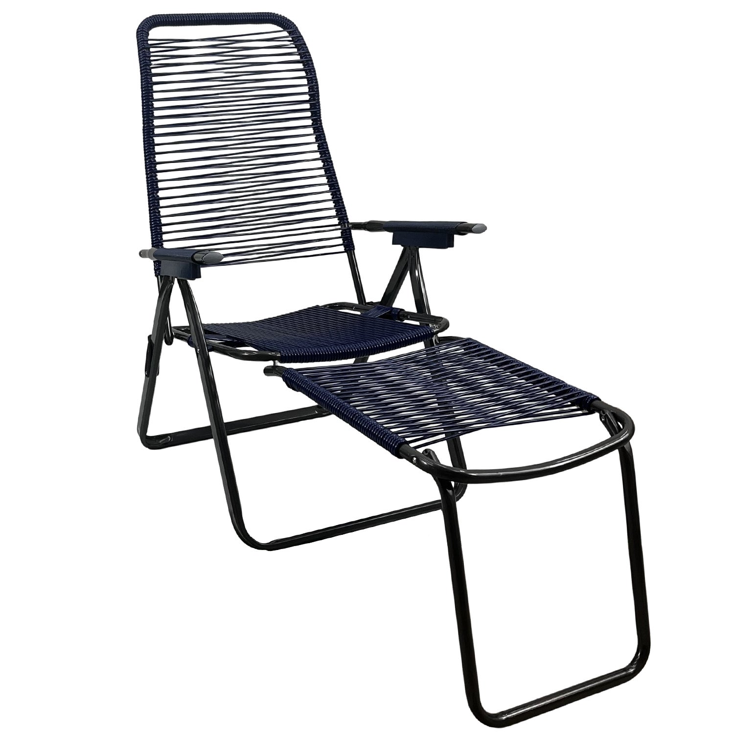 Sdraio Cordonata con Poggiapiedi Richiudibile Sedia a Sdraio da