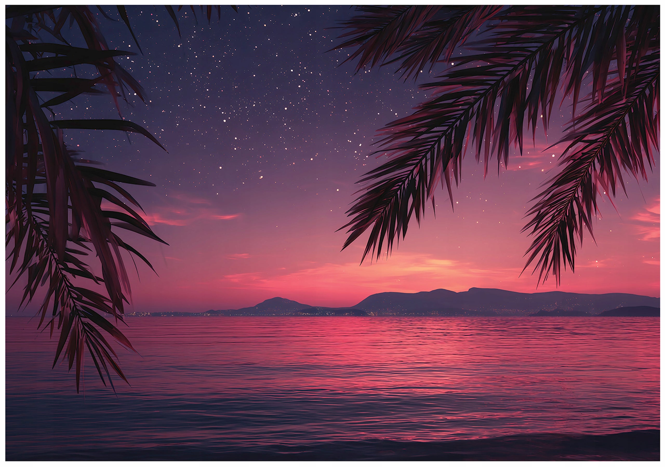 Fototapeta Morze Palmy Pejzaż 250x175 cm Tapeta Do Sypialni Salonu Kuchni Na Flizelinie