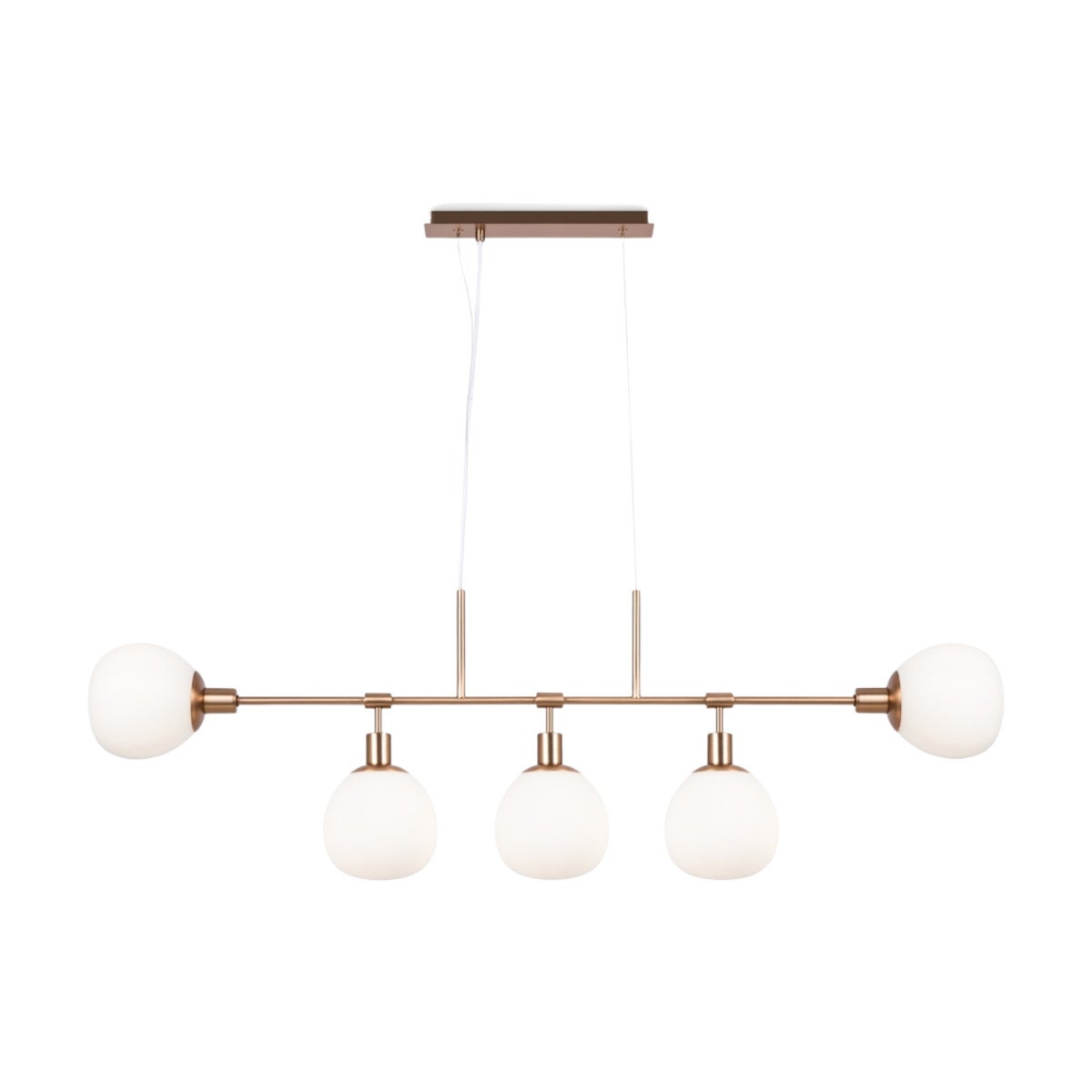 Lampa wisząca Erich miedziano-biała 5xE14x40W wym: 149,3 x 120 x 15 cm szkło Maytoni