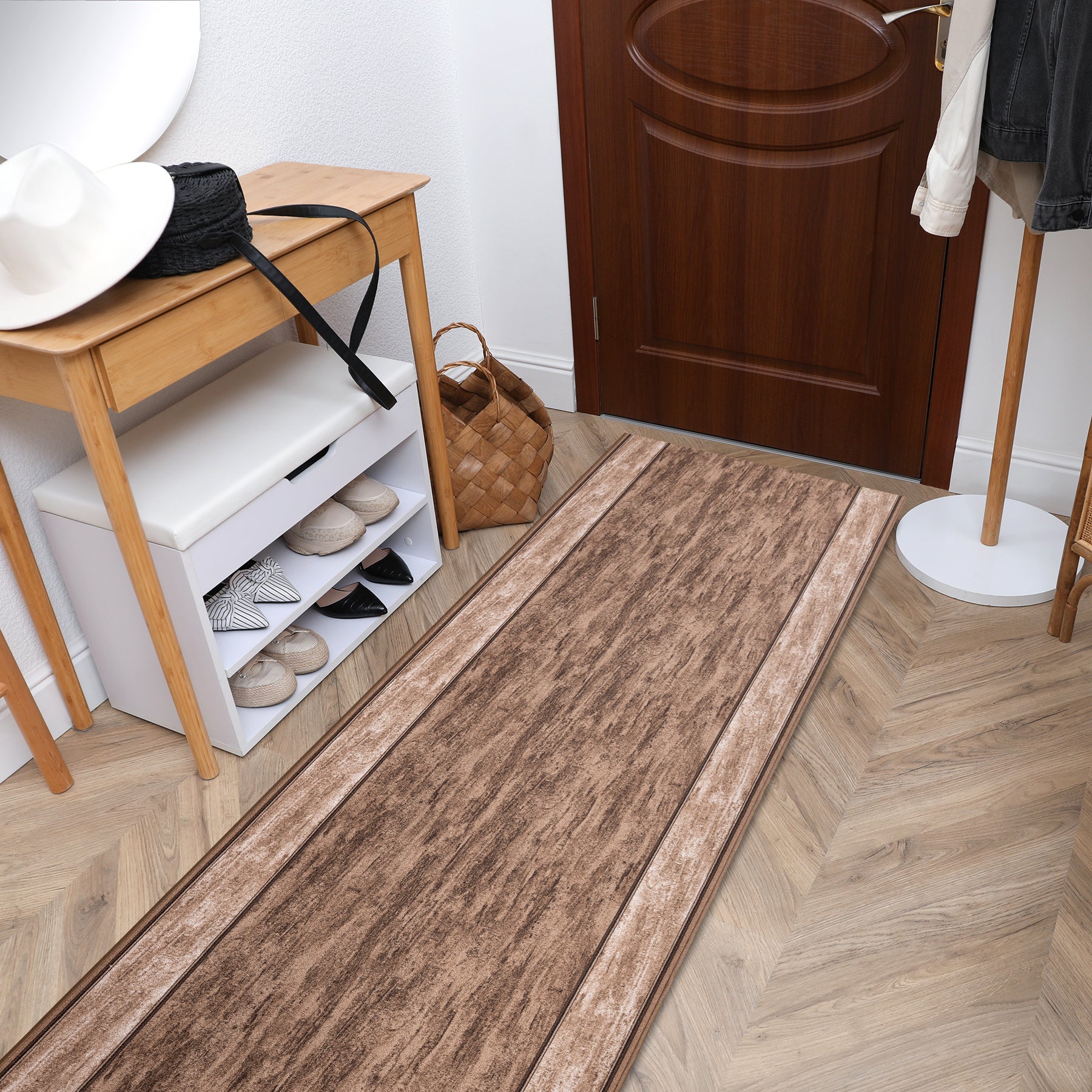 CHODNIK podgumowany RAMA brązowy 100cm 100x220 cm - 4