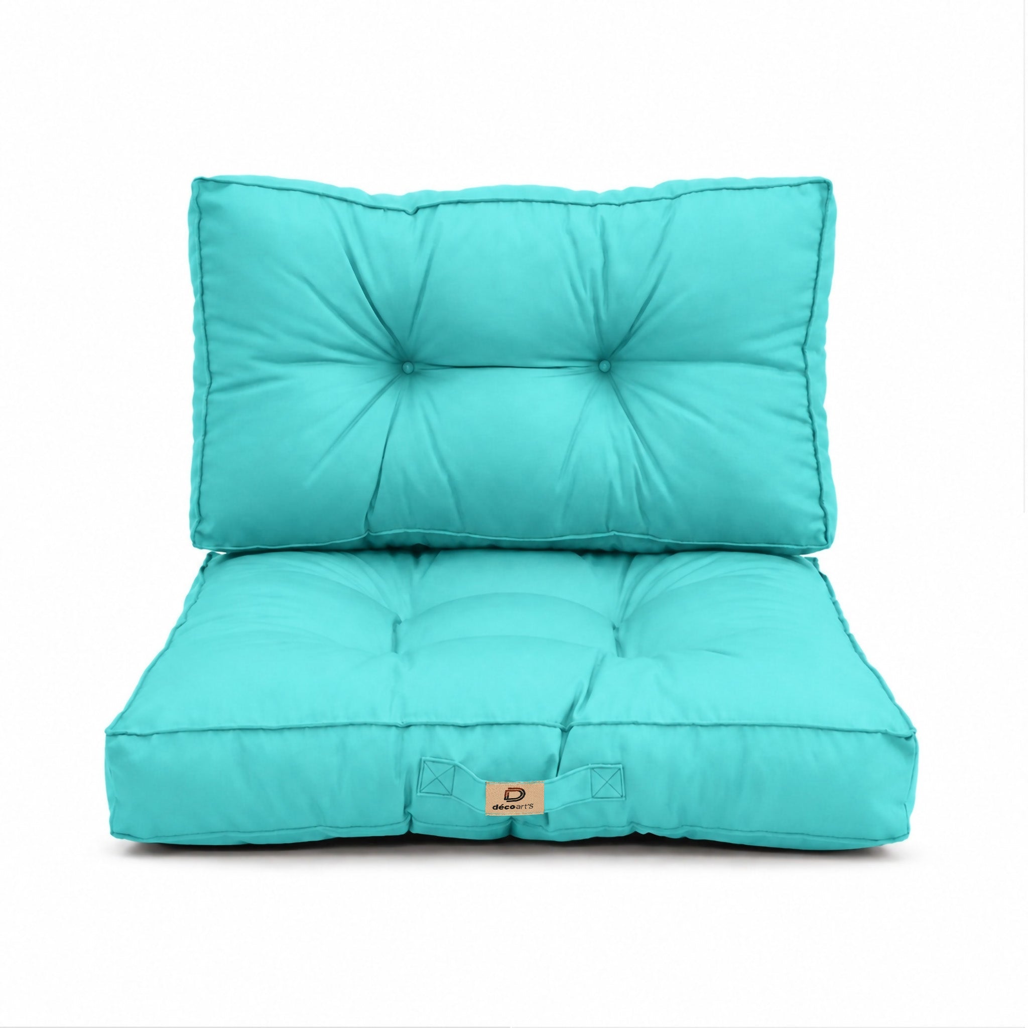 Coussins pour salon de jardin capitonné 50x50cm Bleu caraibes - 7