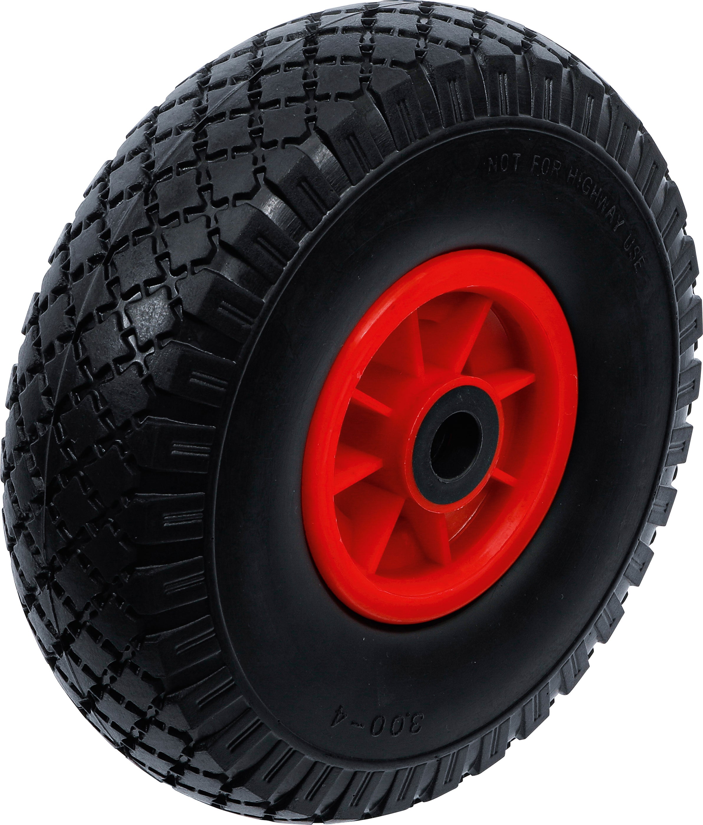 Roue pour diable / chariot de transport | PU, rouge/noir | 260 mm ...