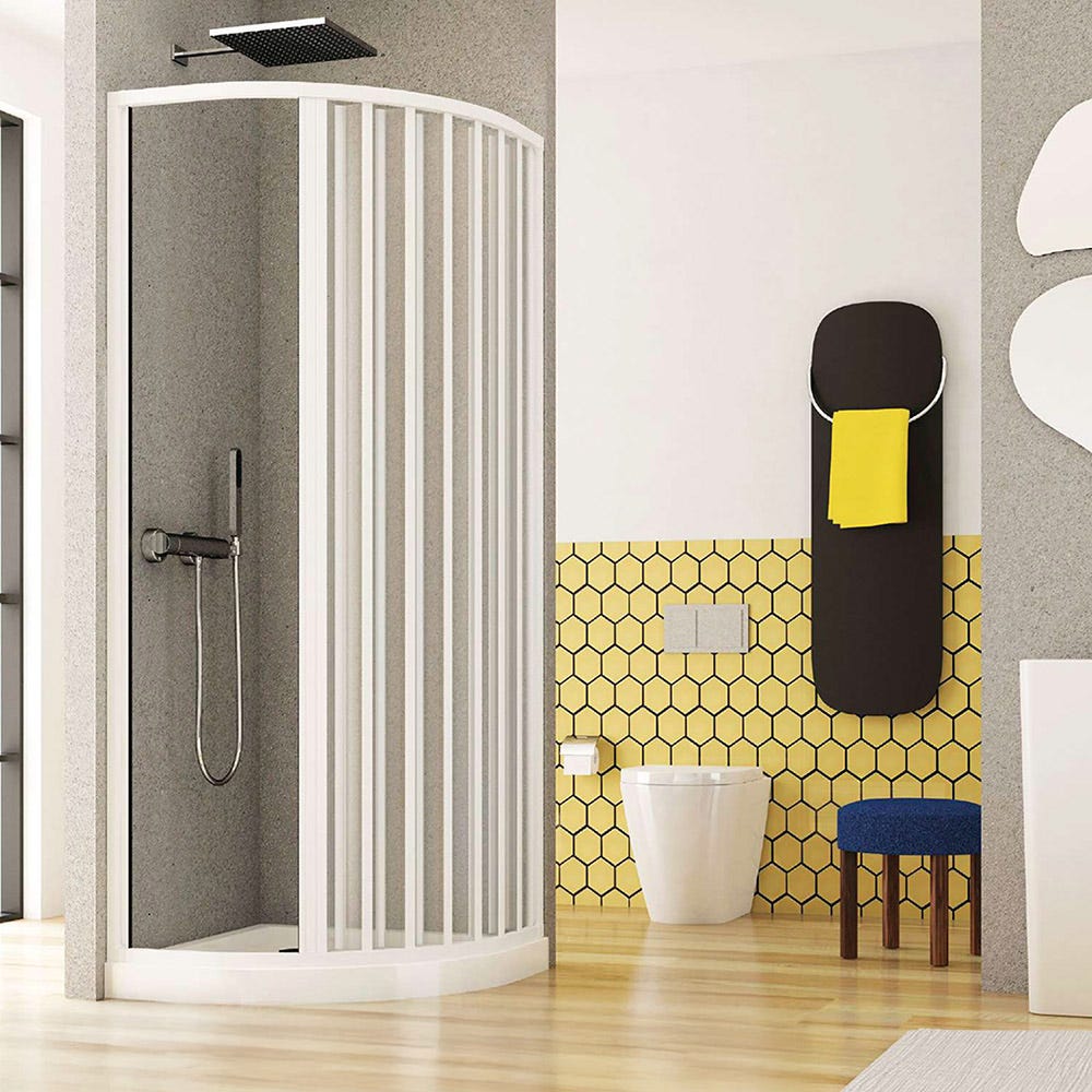 Cabine Parois Douche Demi-circulaire En Plastique Pvc 90x70 H 185 Mod Flex Avec Ouverture Centrale 84498568 Cabine Parois Douche Demi-circulaire En Plastique Pvc 90x70 H 185 Mod Flex Avec Ouverture Centrale 84498568