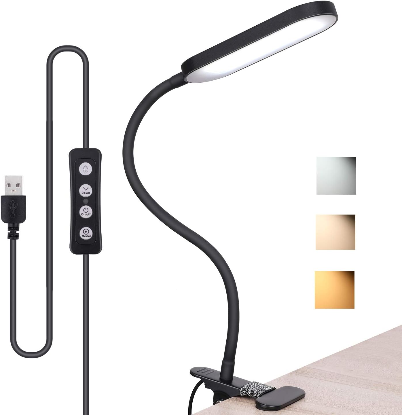 Lampe De Bureau à Pince Avec Bras Flexible - 12 LED Dimmables, Blanche, Certifiée CE - 7