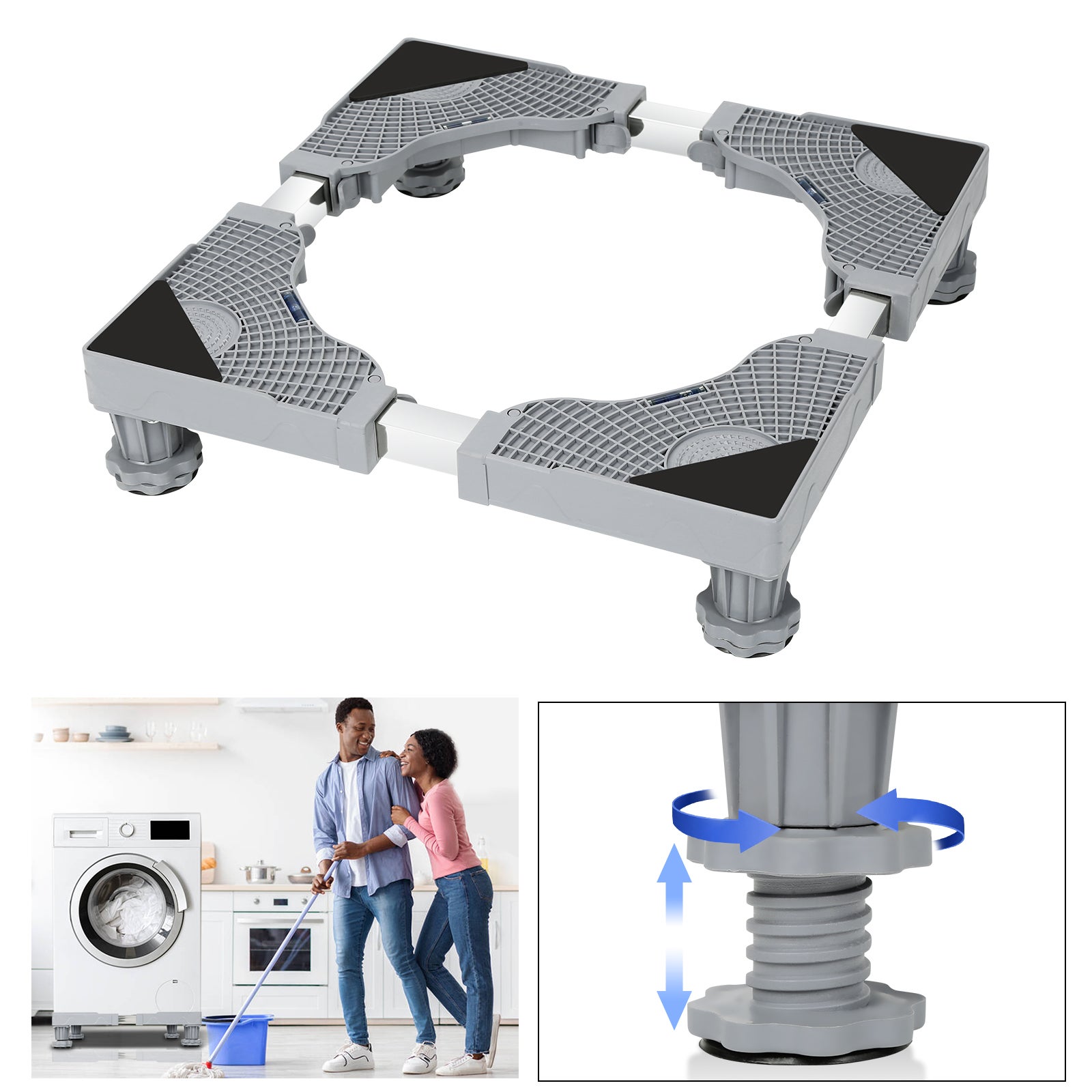 Socle de machine à laver Support de Machine à Laver avec 4 Pieds Ventouse Base de LaveLinge