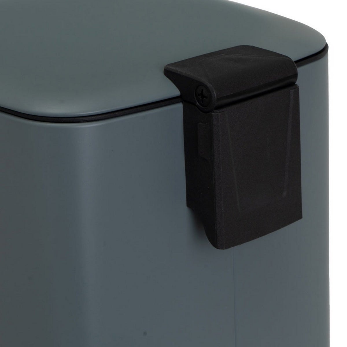Cubo de basura cuadrado de 20 litros de metal gris mate antihuellas CasaSelección - 6