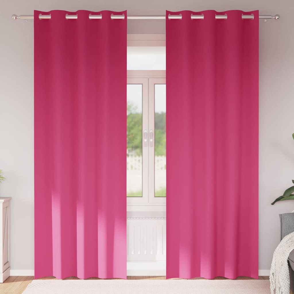 Firany blackout z kółkami 2 pcs Jasnoróżowy 225 x 140 cm vidaXL