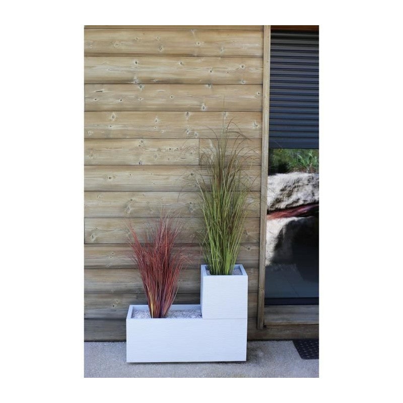 Jardinière rectangulaire Graphit Up 79,5 x 29,5 x 29,5 cm - 57L - Blanc cérusé - Eda - 2