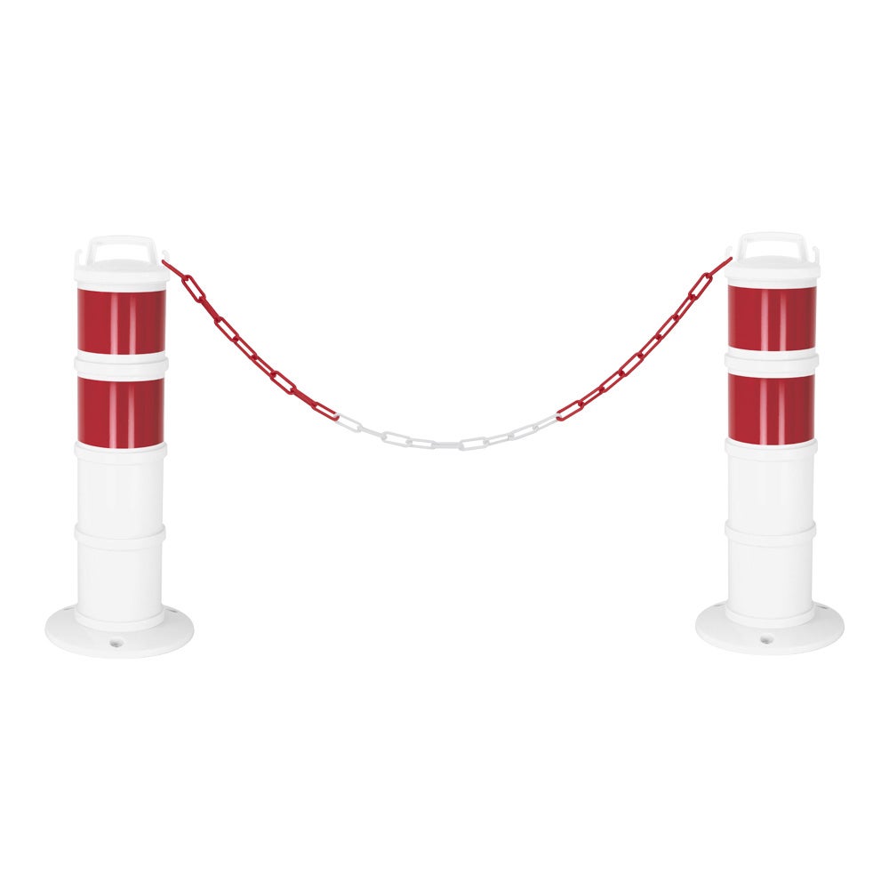 Deux Bandes Rouges Kit de 2 balises modulables Blanche avec deux bandes ...