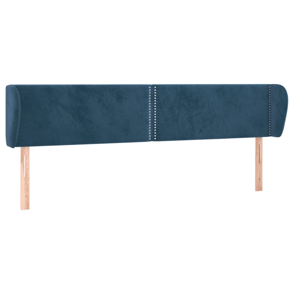 Maison Exclusive - Tête de lit avec oreilles Bleu foncé 163x23x78/88 cm Velours - 2