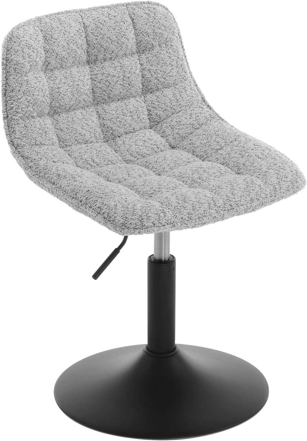 Tabouret De Maquillage Pivotant WOLTU - Dossier Rembourré - Hauteur Réglable 38-49.5cm - Chenille Blanche - Support 150kg