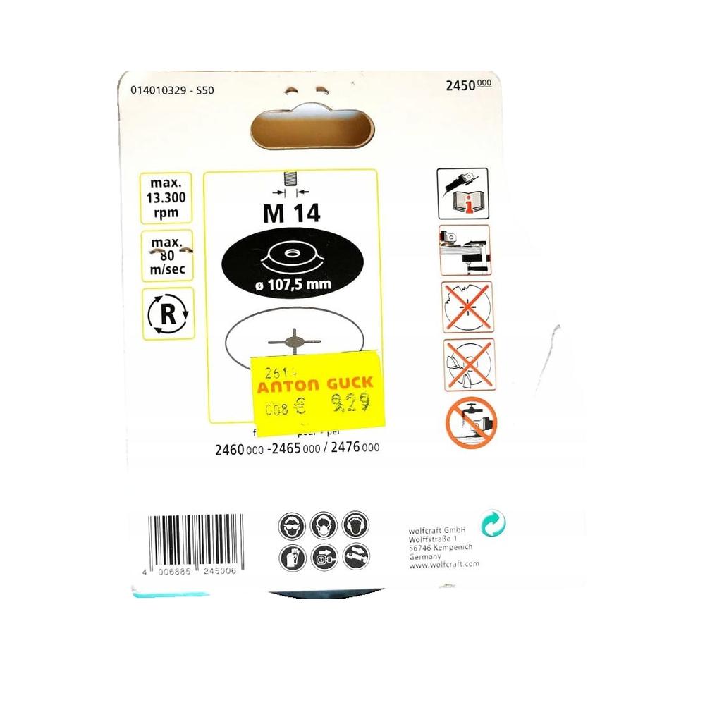 Wolfcraft WS Tampon abrasif avec écrou M14 115 mm (2450000) - 3