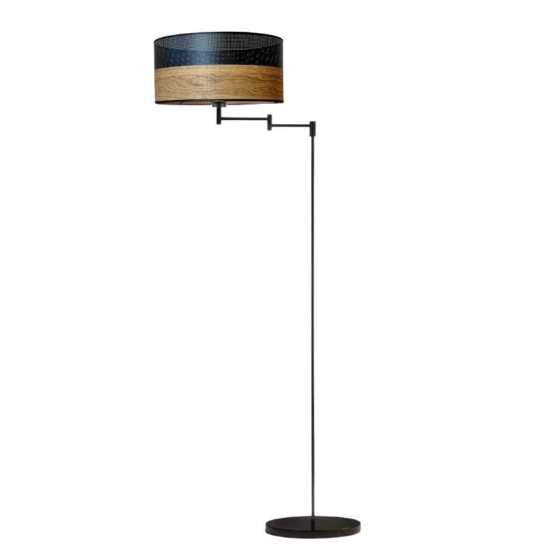 Lampa stojąca podłogowa przegubowa regulowana z abażurem walec BLUES