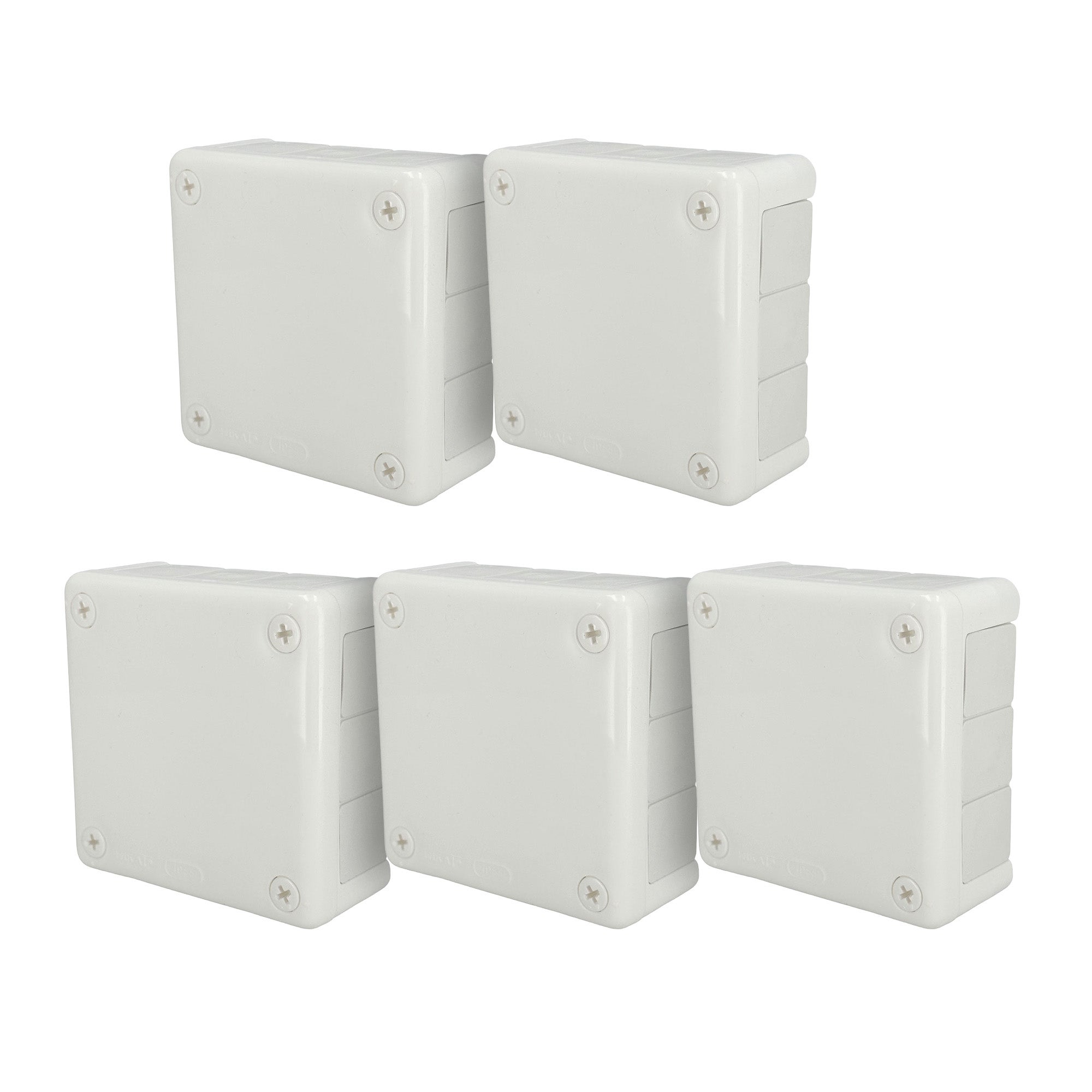 Puszka natynkowa hermetyczna 118x118x46mm 12-wlotowa, z dławikami gumowymi, IP55 zamknięcie "na wkręty", biała EDO 5 szt.