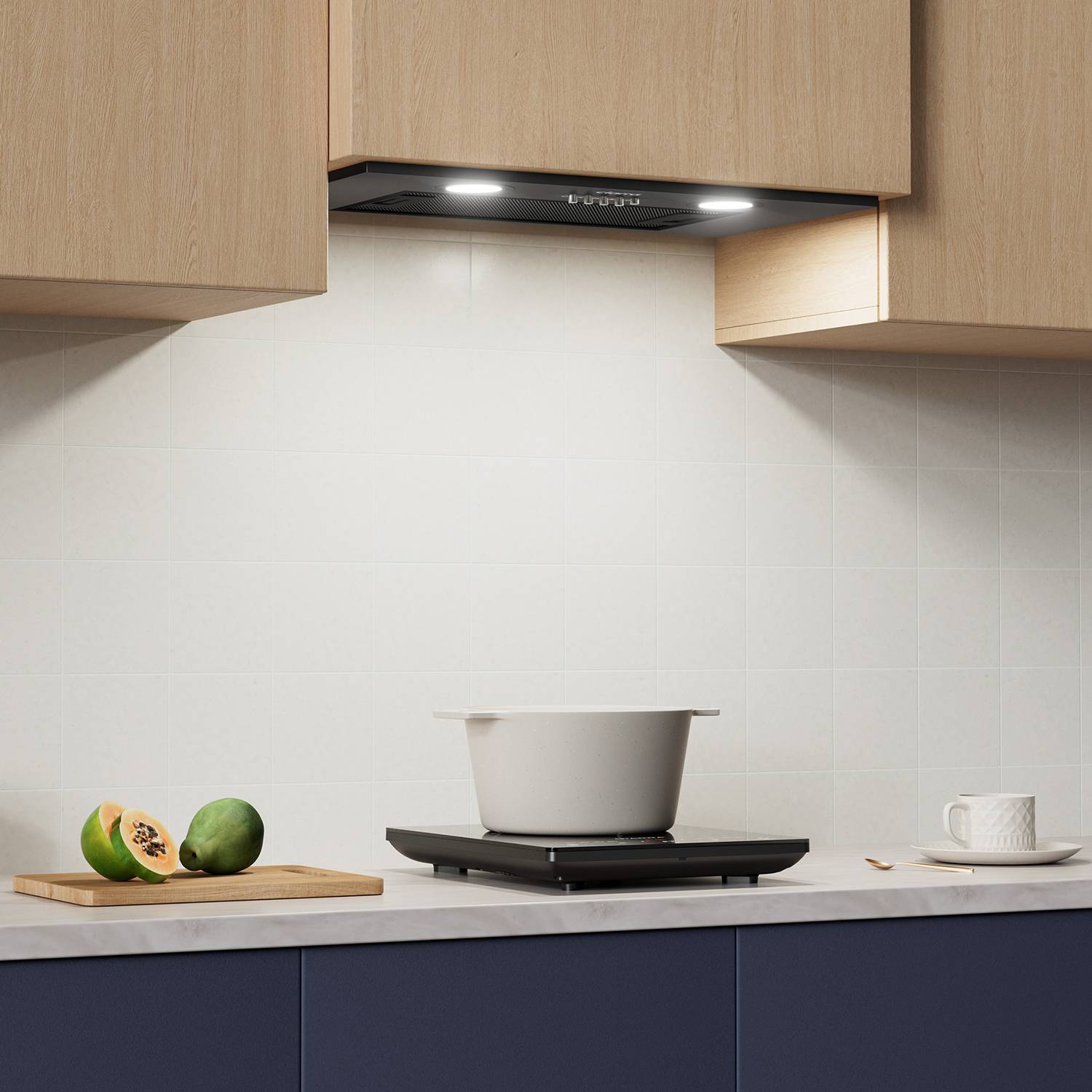 CIARRA Groupe Filtrant Hotte Encastrable 300m3/h Recyclage ou Evacuation Noir 913ABK52 - 3