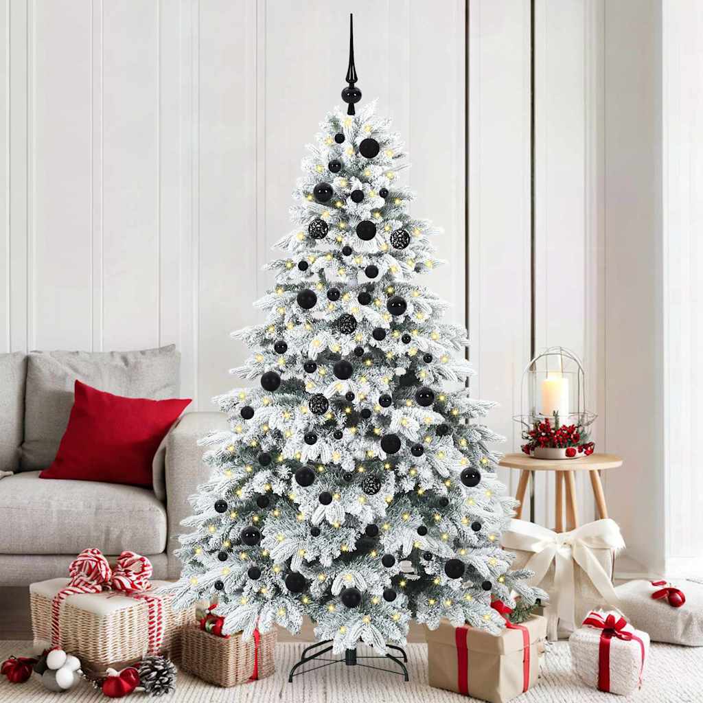 Sztuczna choinka z 300 diodami LED Zielony 180 cm PE i PVC
