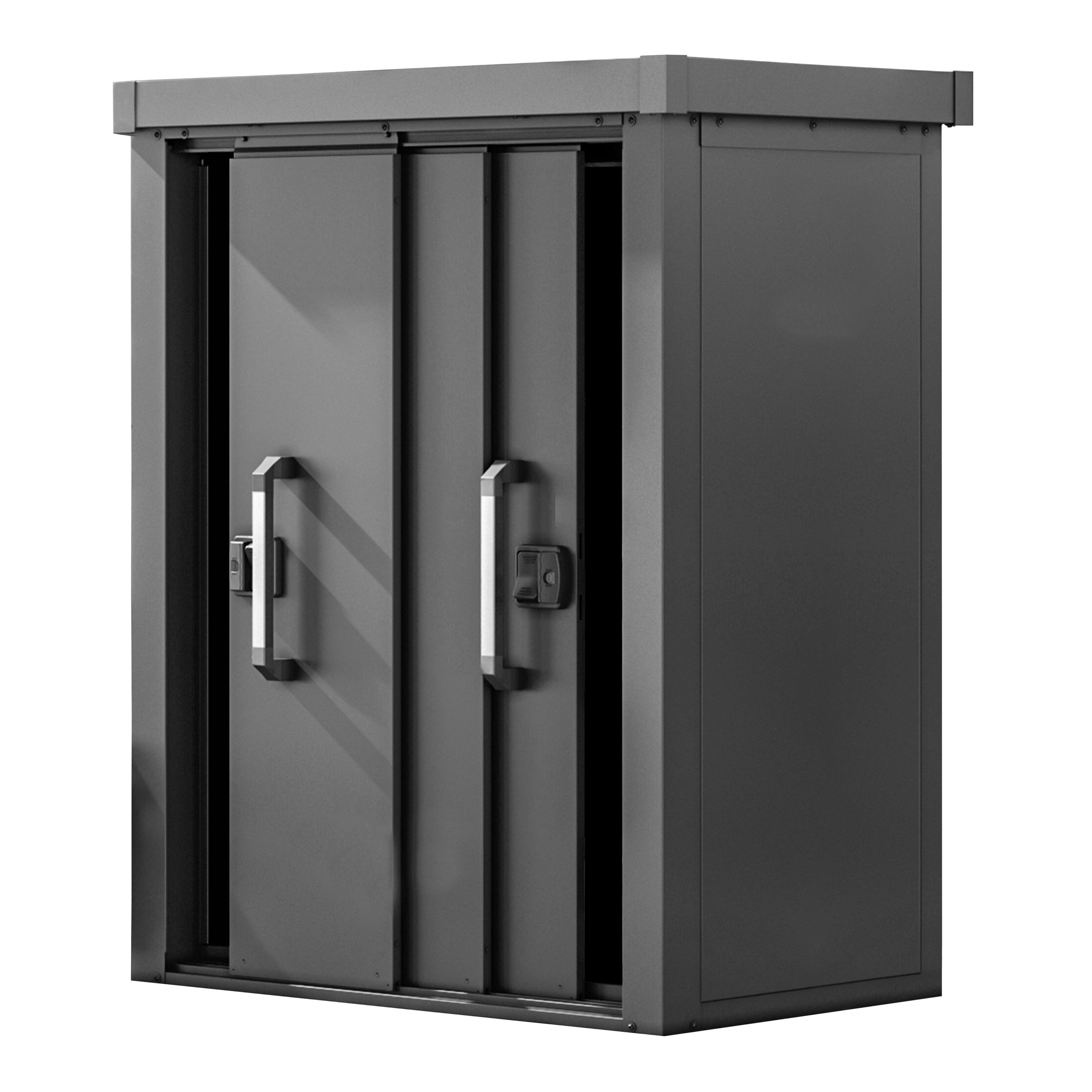 GFP Metalowa szafa ogrodowa 120x78x161 cm Przesuwan drzwi antracyt