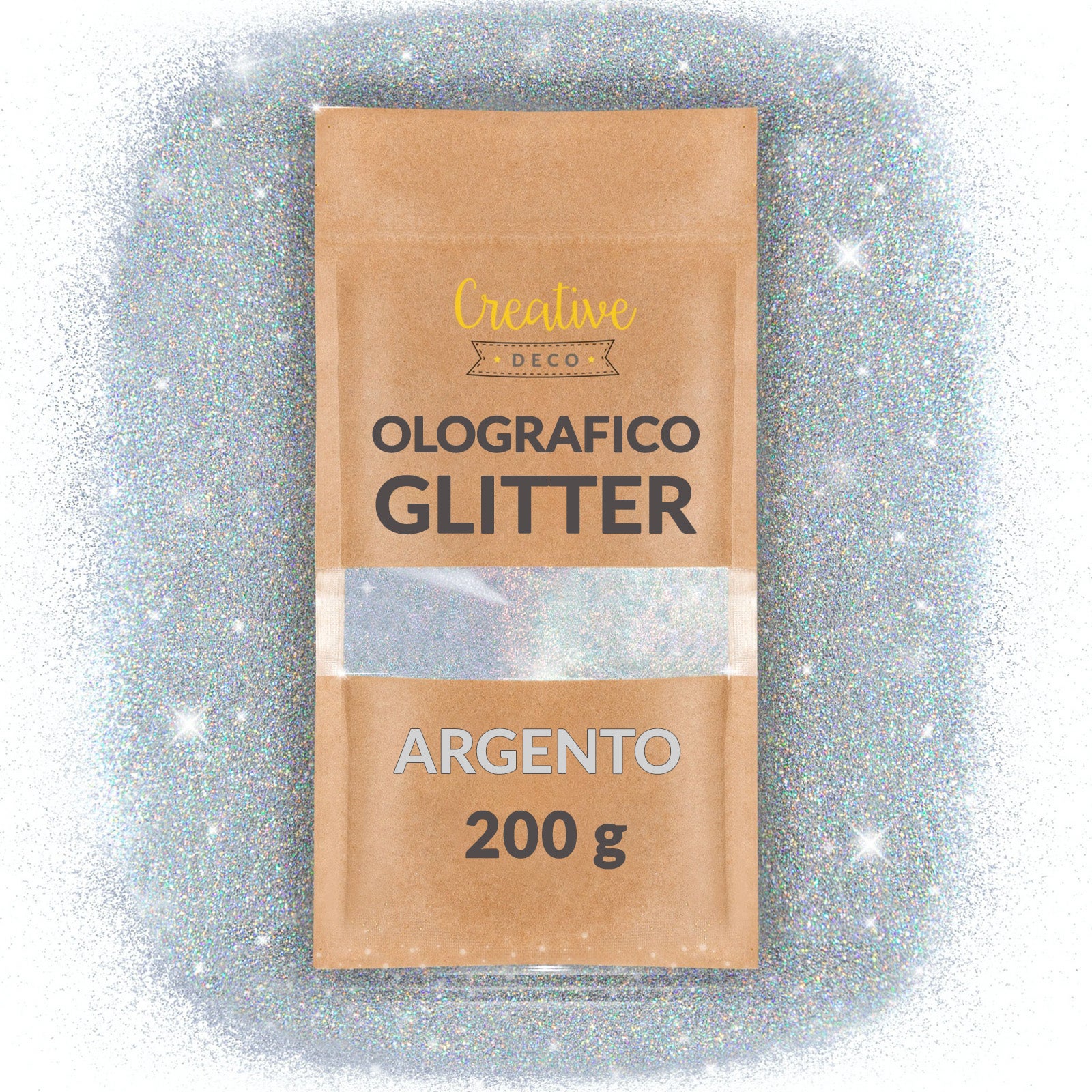 Creative Deco 200g Argento Polvere Brillantini per Decorazioni, Polvere Glitter per Lavoretti | Sottile 0.2mm | Additivo Olografico per Smalto - 2