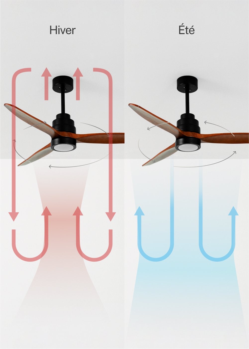 WIND STYLANCE M - Ventoinha de teto 40W silencioso 100% madeira vários tamanhos - Com luz - sem wifi - 4