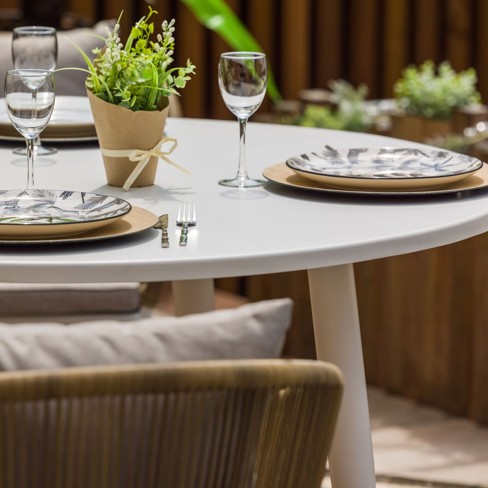 Table de jardin 6 personnes Capri JARDILINE Ø125 cm - 7