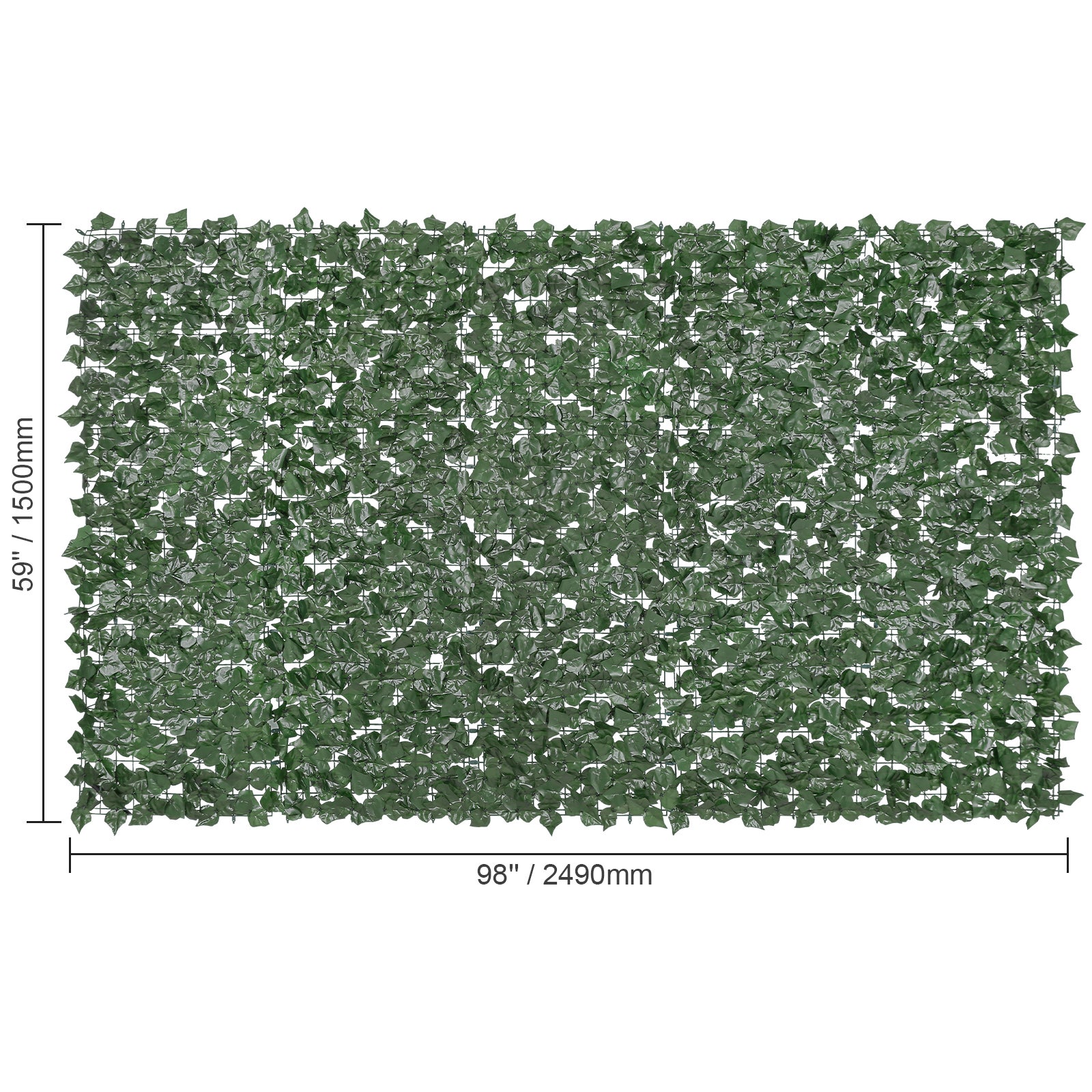 Clôture confidentialité en lierre,SucceBuy 1500 x 2490 mm Écran mural vert artificiel. Joint renforcé. Décor à feuille de vigne de haie artificielle - 2