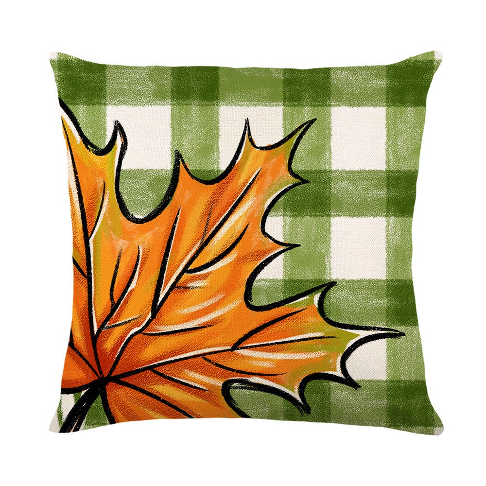 Lot de 4 housses de coussin décoratives motif citrouille 45 x 45 cm, pour canapé, salon, chambre, jardin, décoration d'intérieur - 5