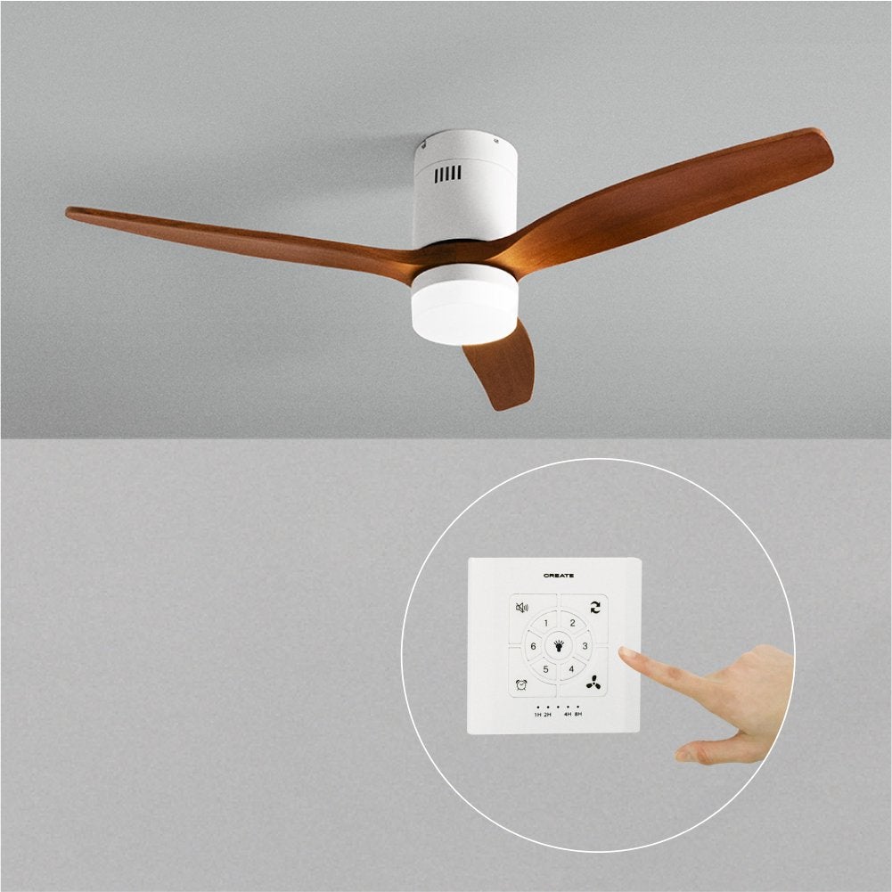 CREATE - WIND CALM NATURAL WOOD - Wentylator sufitowy 40W cichy 100% drewno -