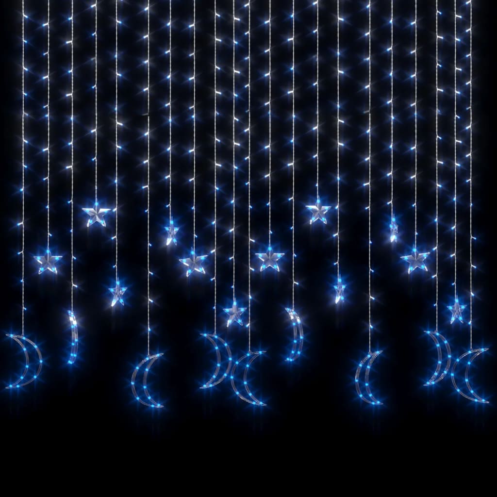 Guirlande lumineuse étoile et lune avec télécommande 345 LED - 10