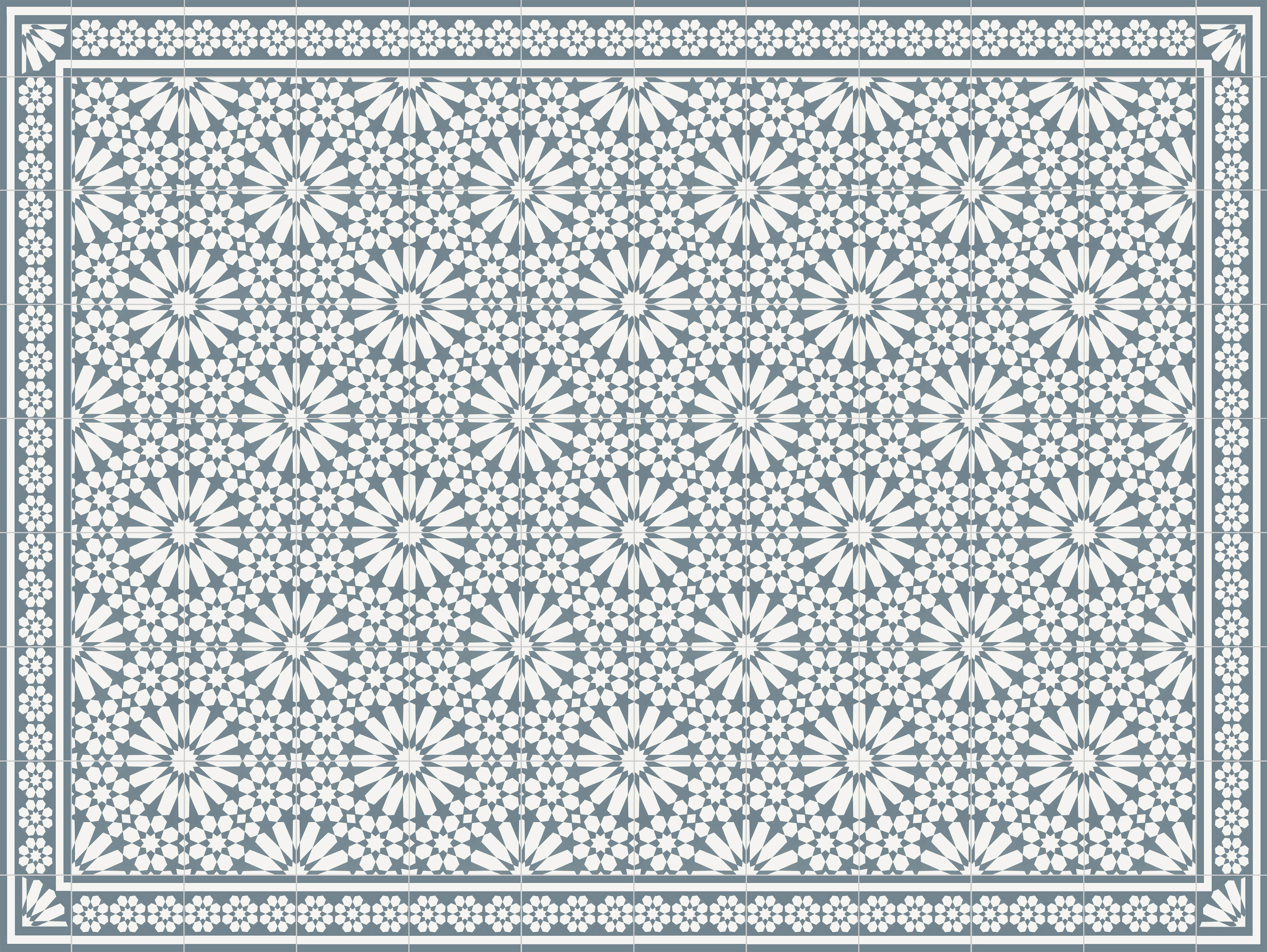 Dywan winylowy Samara niebieska 100x133 cm - PVC antypoślizgowa, winylowa do kuchni lub salonu, zmywalna, wodoodporna stylistyka