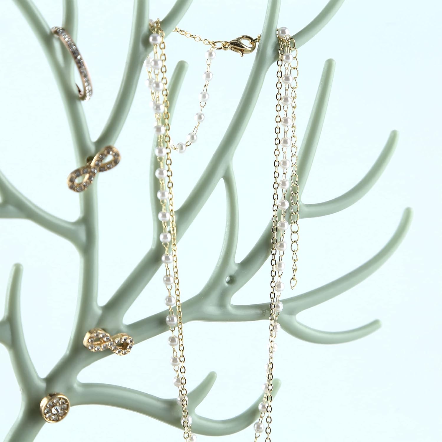 Présentoir de bijoux en bois de cerf, pendentif de tour d'arbre pièces de rangement bagues boucles d'oreilles collier bracelet - 5