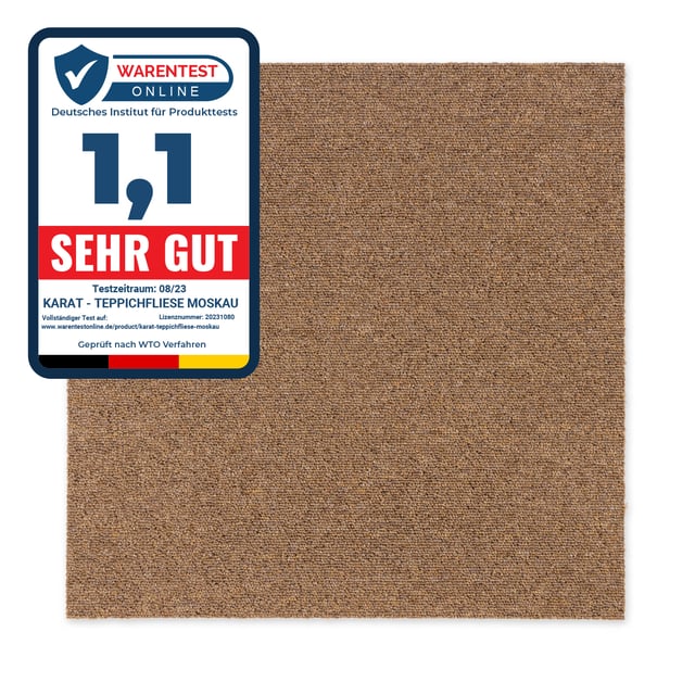 Dalles de moquette autoportantes Moscou, Beige 50 x 50 cm