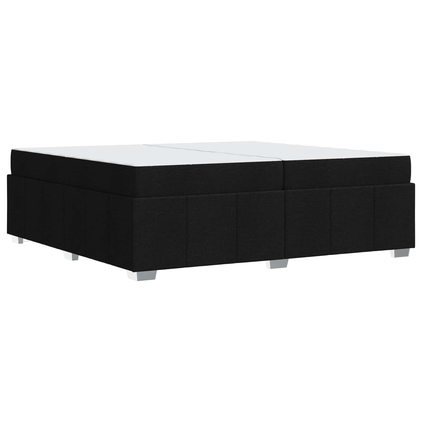 Cadre de lit avec matelas en tissu noir pour la chambre, 200 × 200 cm - 8