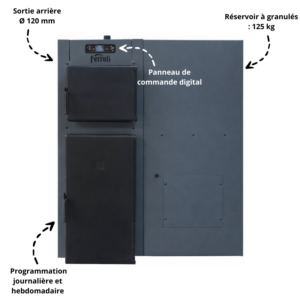 Caldaia combinata legna e pellet BioPellet Combi 25 kW Ferroli - 4