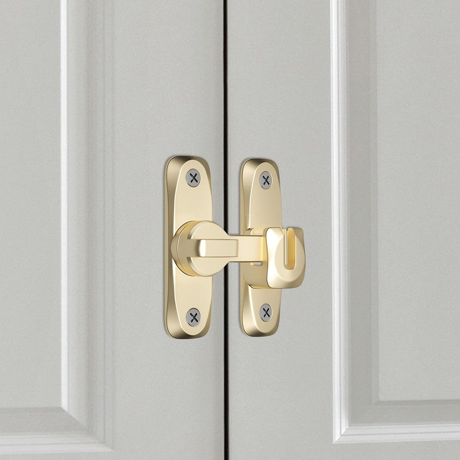Loquet pivotant robuste, 90°/180°, pour portes, granges, garages, jardins, clôtures (doré) - 6