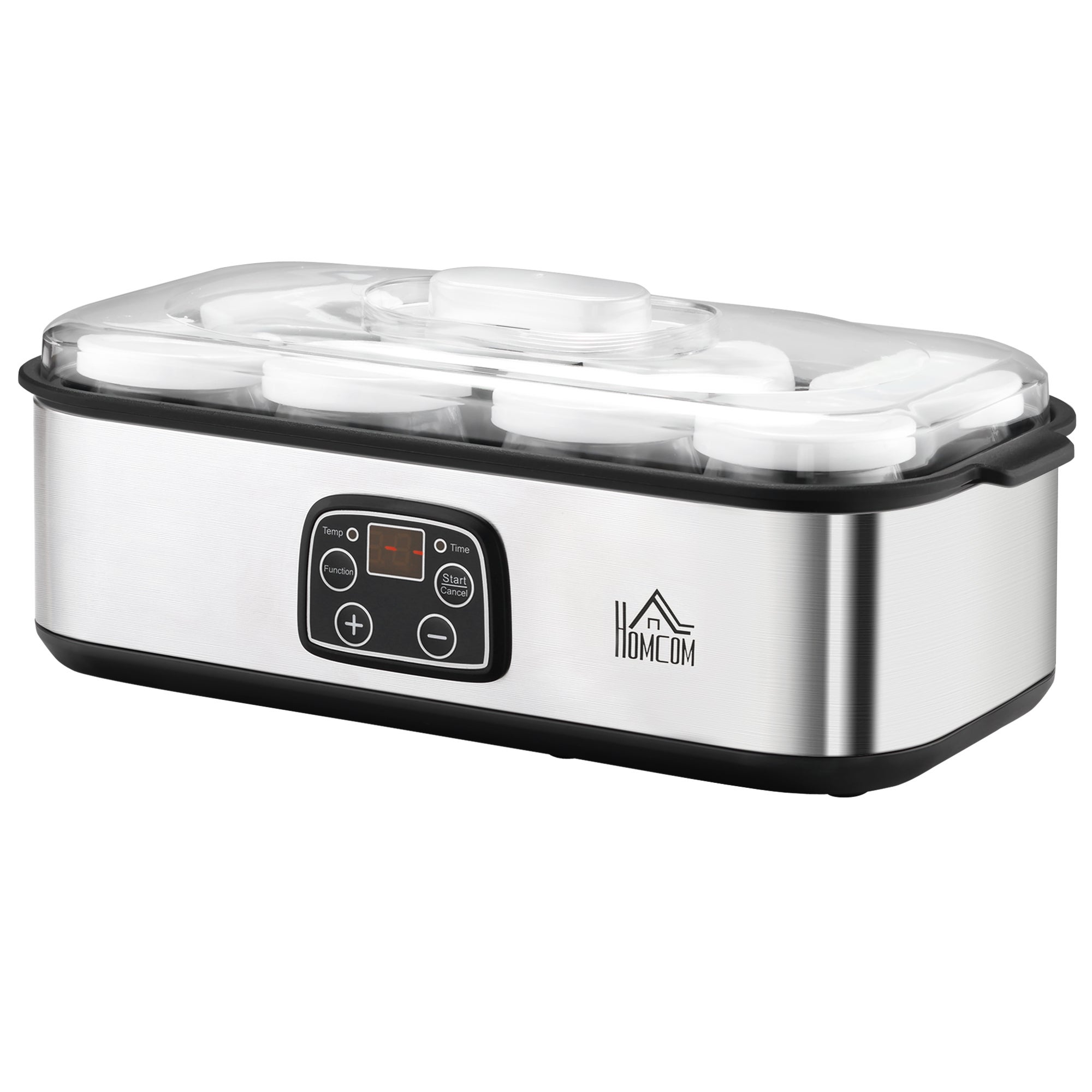 Yogurtiera Lacor HerA 1L Supersilenziosa - Timer 48h, Schermo LED, Per Yogurt, Kefir E Formaggio Fresco