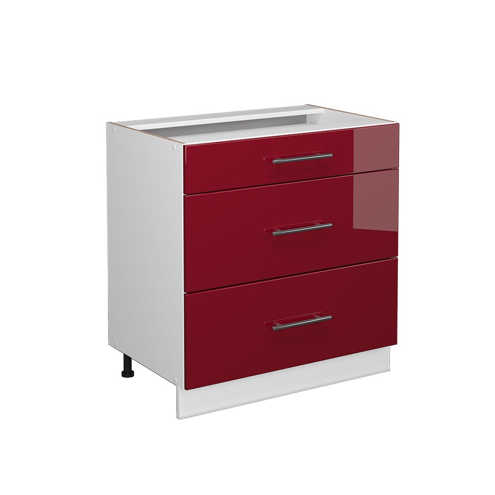 Vicco Meuble De Rangement De Salle De Bain Fame Line Rouge Bordeaux Haute Brillance Blanc 80 X