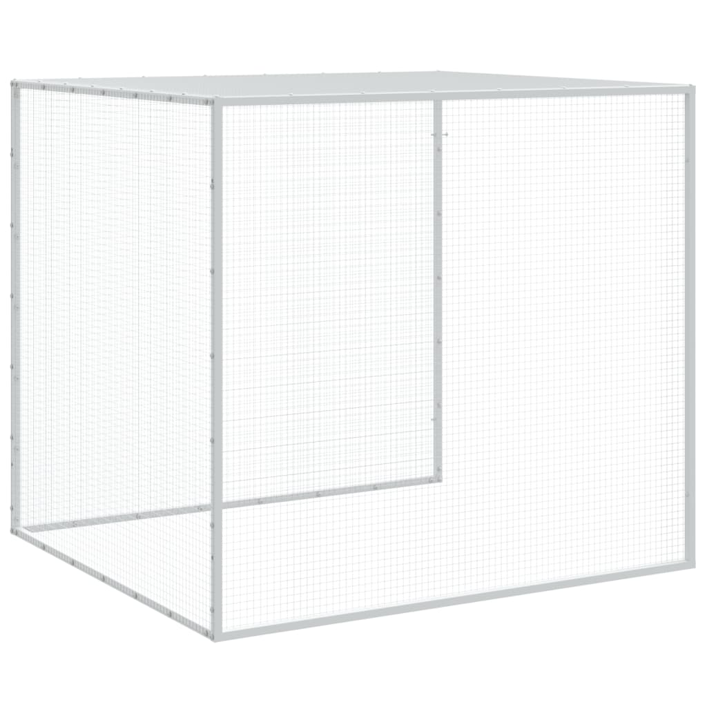 Galinheiro com teto 1003x98x90 cm aço galvanizado cinza-claro vidaXL - 7