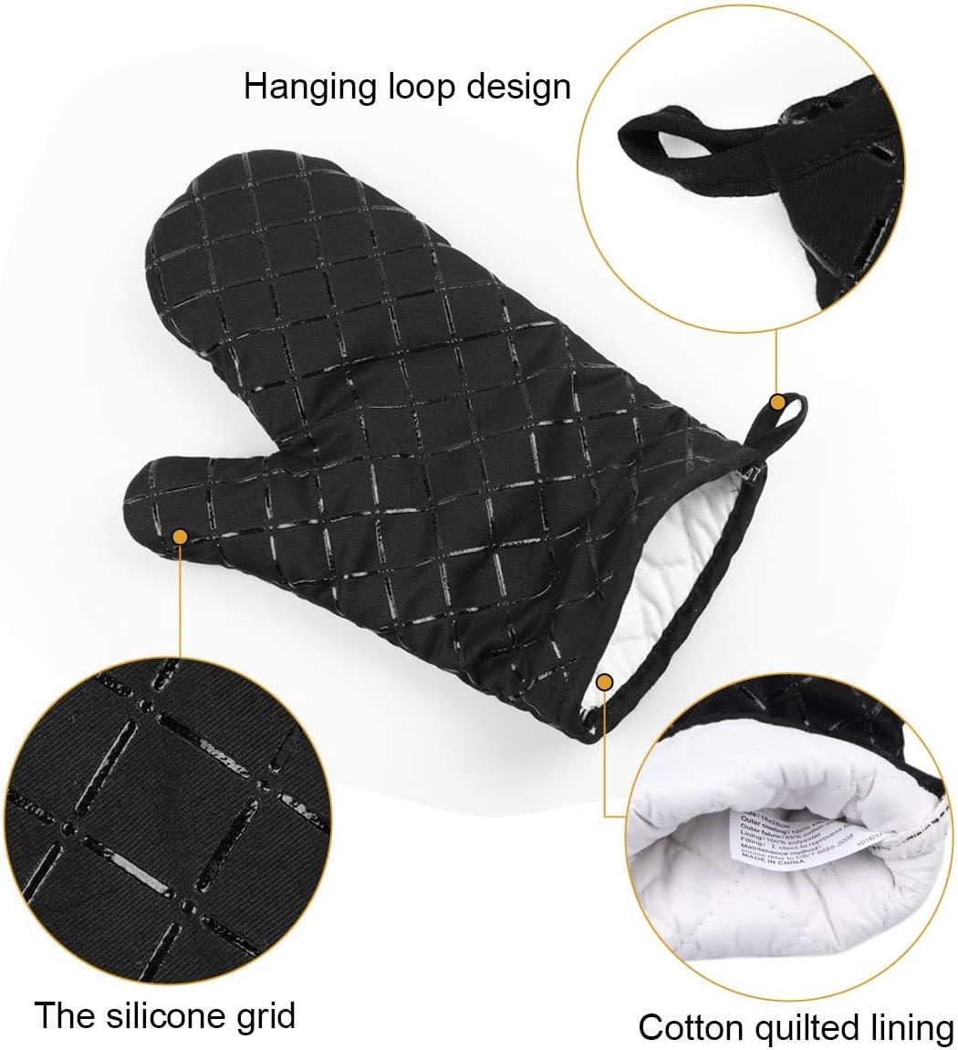 Gants de four, gants de cuisson en silicone antidérapants et résistants à la chaleur, adaptés à la cuisson, aux grillades, 1 paire - 4
